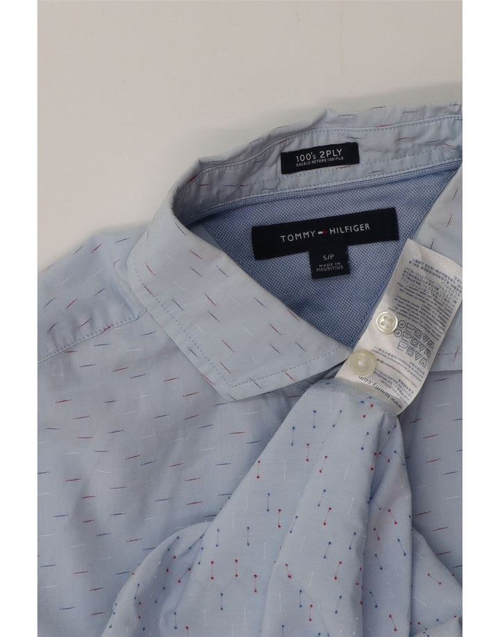 TOMMY HILFIGER Herrenhemd, klein, blau meliert, Baumwolle
