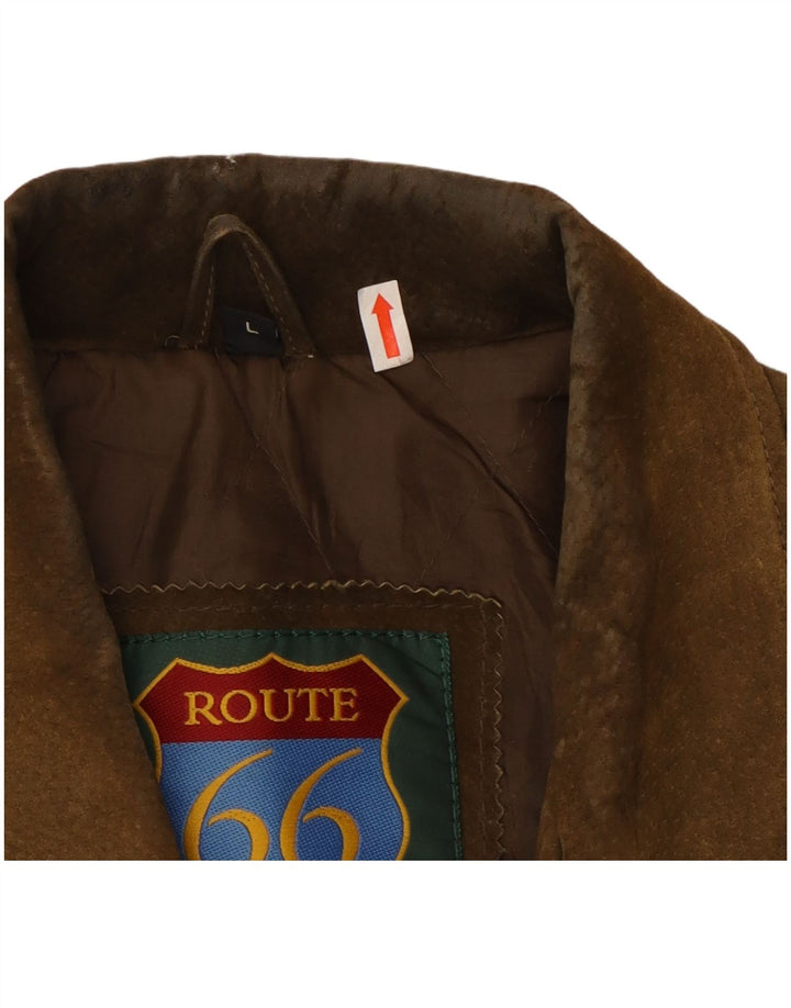 Route 66 Herren Wildlederjacke UK 40 Large Khaki Leder