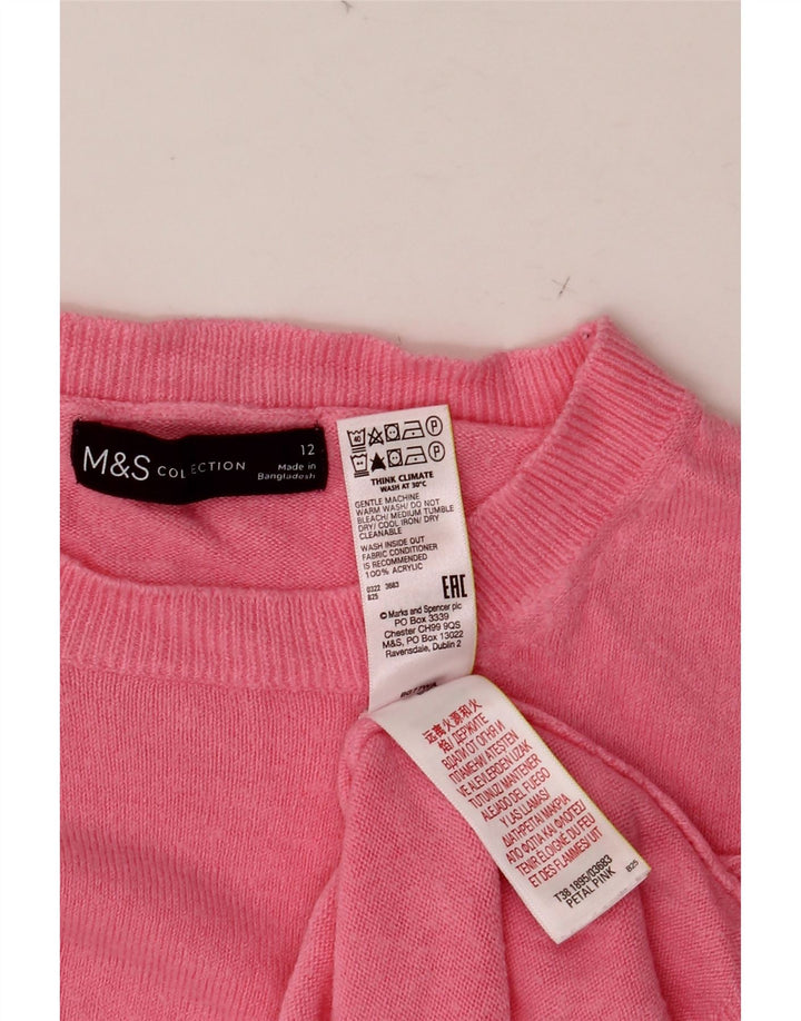 MARKS & SPENCER Damen-Pullover mit Rundhalsausschnitt, UK 12, Mittelrosa, Acryl