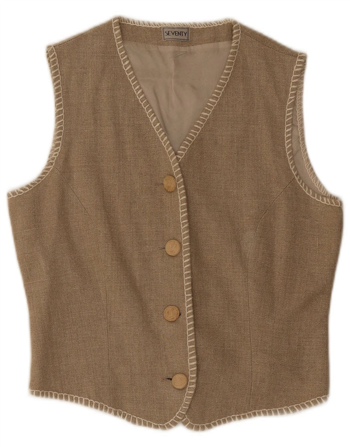 Seventy Damen Weste IT 44 Medium Beige Flax