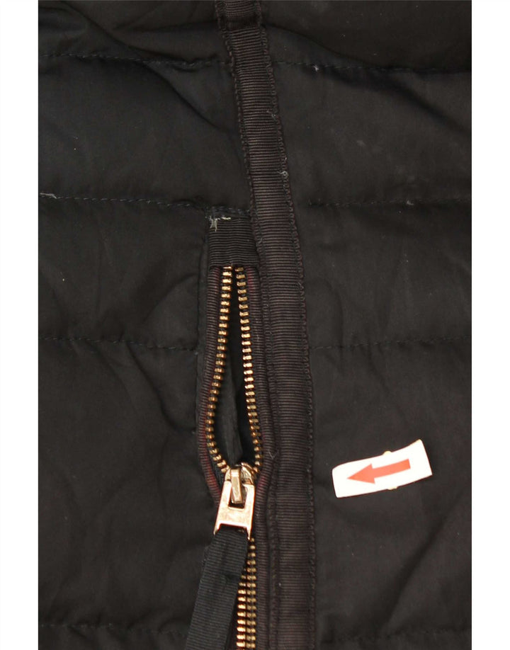 Zara Damen Wattierter Mantel UK 10 Small Schwarz Polyester