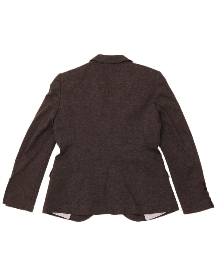 ZARA Damen 1-Knopf-Blazerjacke UK 18 XL Graues Polyester