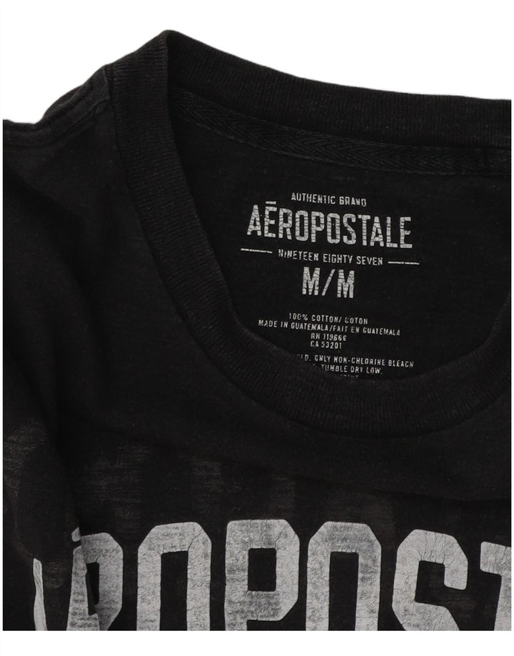 Aeropostale Herren-T-Shirt mit Grafik, mittelschwarze Baumwolle