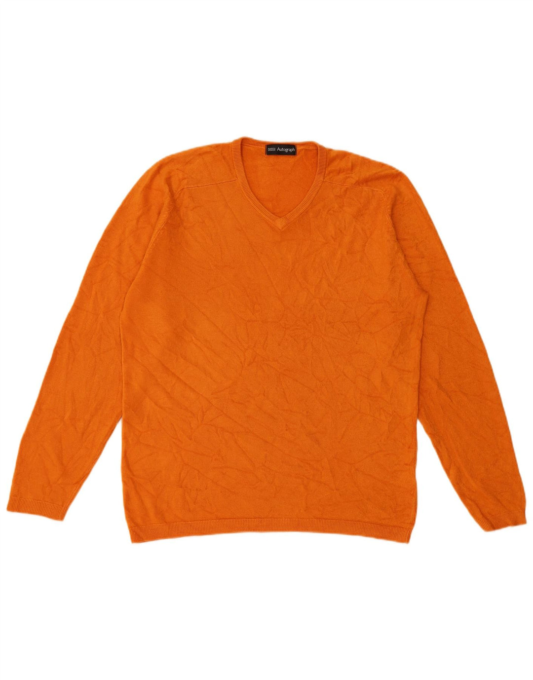 Marks & Spencer Herren Autograph V-Ausschnitt Pullover Pullover Small Orange Acryl
