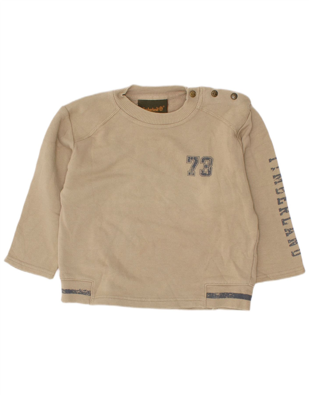 Timberland Jungen-Sweatshirt mit Grafik, 2–3 Jahre, beige Baumwolle
