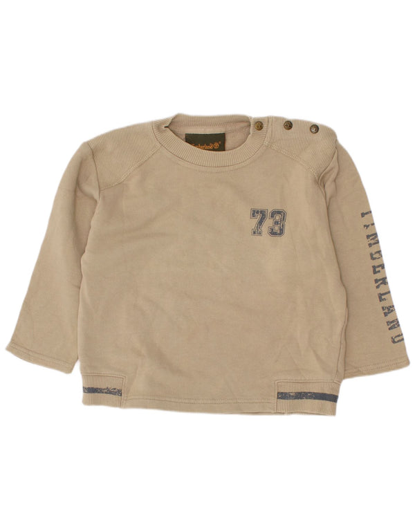 Timberland Jungen-Sweatshirt mit Grafik, 2–3 Jahre, beige Baumwolle