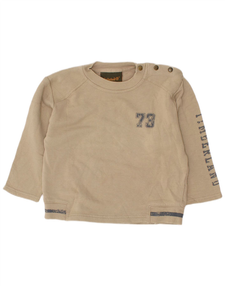 Timberland Jungen-Sweatshirt mit Grafik, 2–3 Jahre, beige Baumwolle