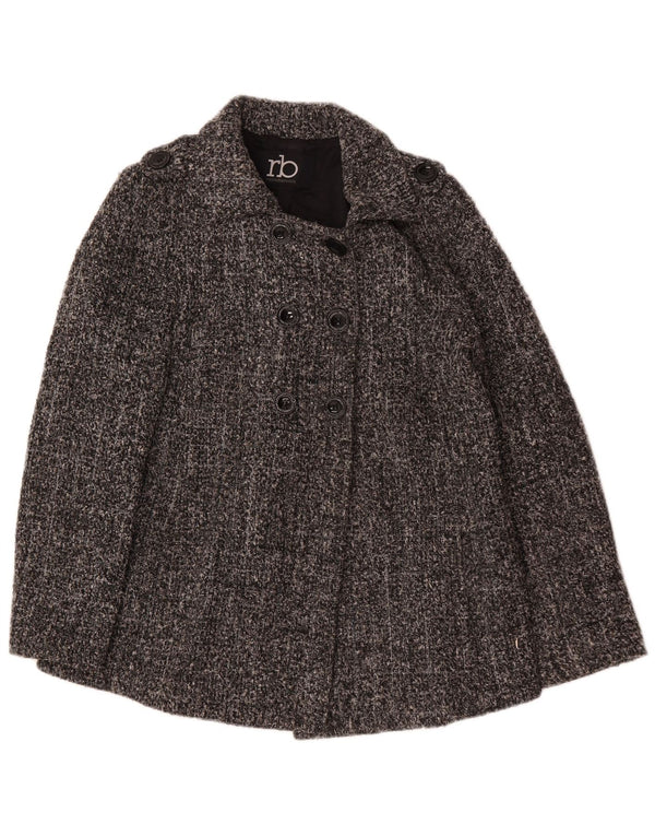 Roccobarocco Damen Pea Coat IT 48 XL Grau meliertes Polyester