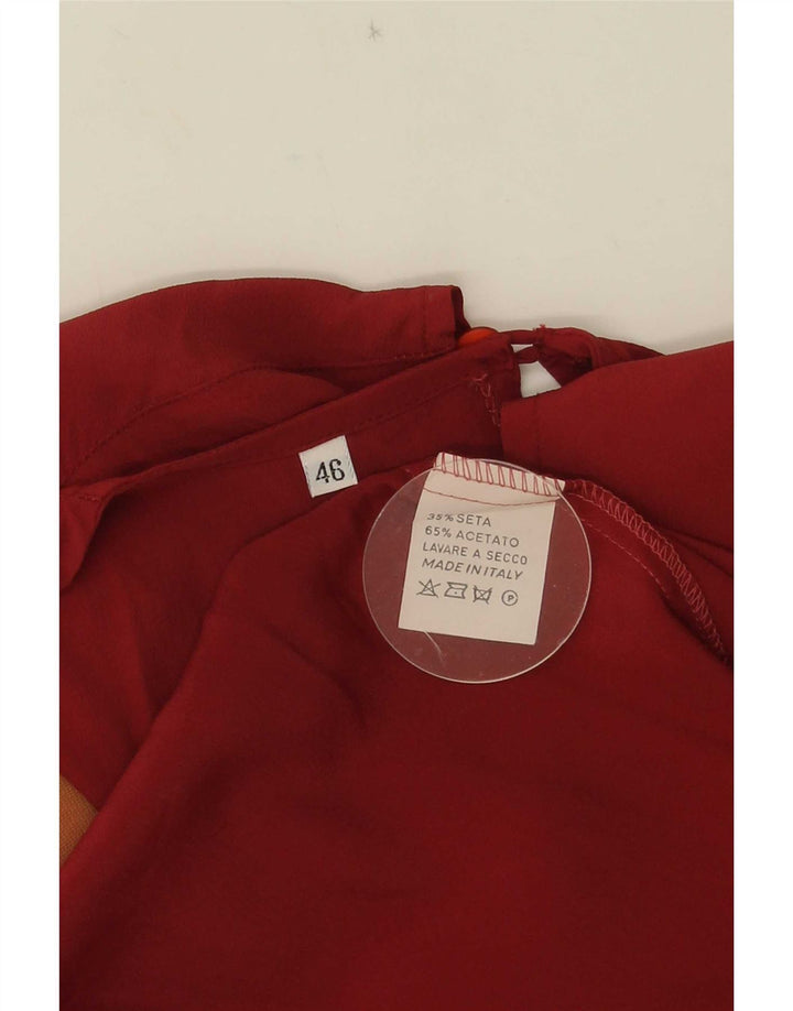 Vintage Damen Bluse Top IT 46 Große rote Seide
