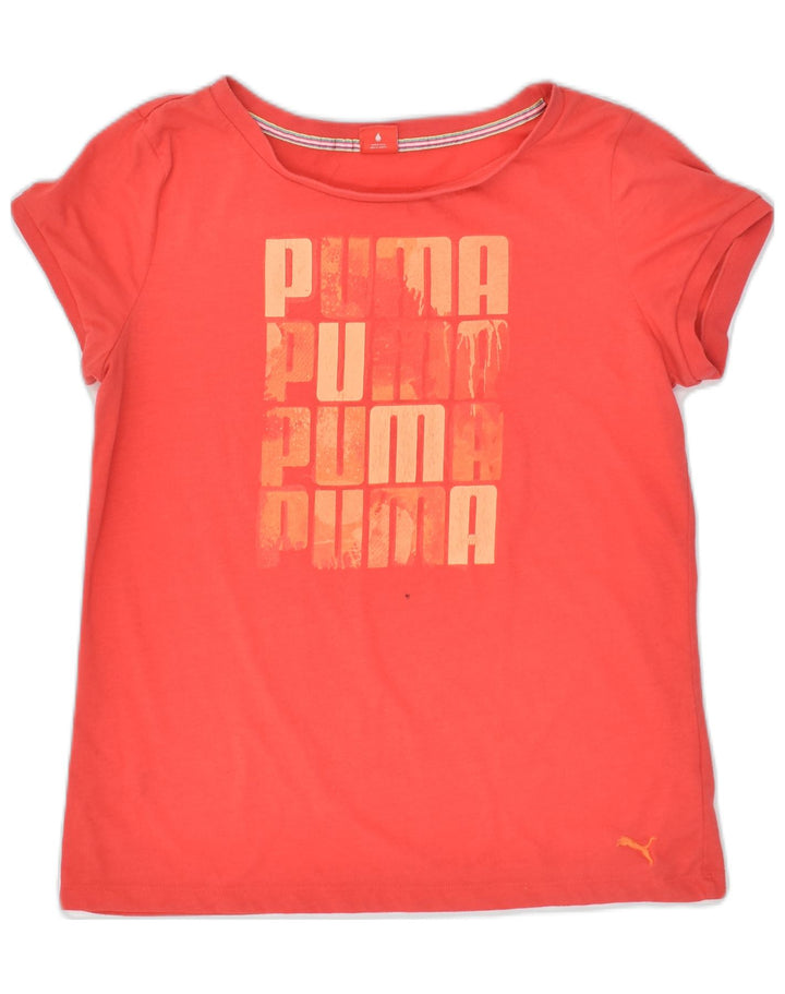 PUMA Womens Graphic T-Shirt Top UK 16 Large Orange | Vintage Puma | Thrift | Second-Hand Puma | Used Clothing | Messina Hembry 