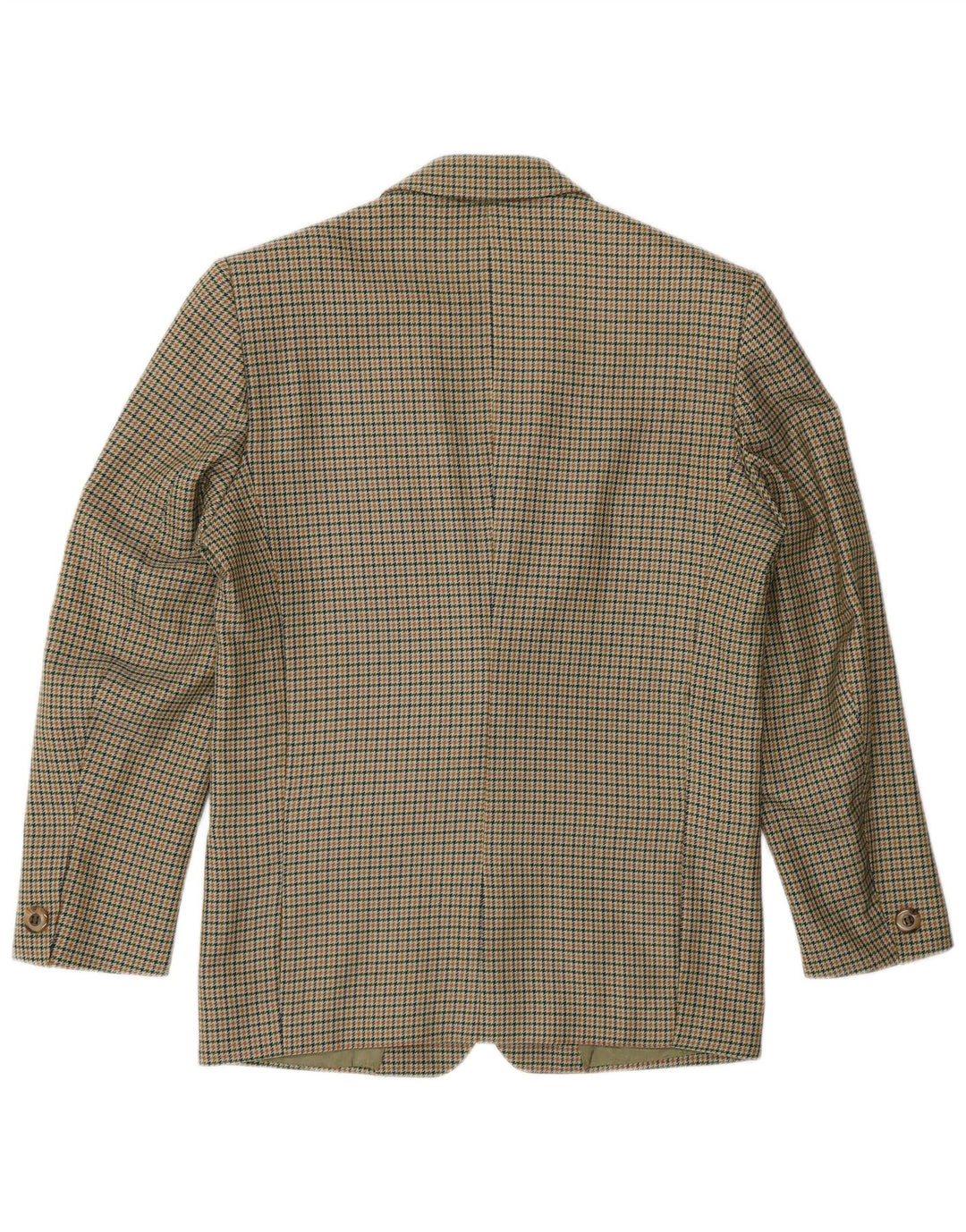 Vintage Damen 2-Knopf-Blazerjacke UK 14 Medium Khaki Houndstooth