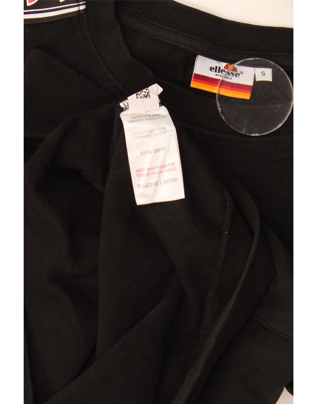 Ellesse Herren Heritage Graphic Sweatshirt Pullover Small Schwarz Farbblock