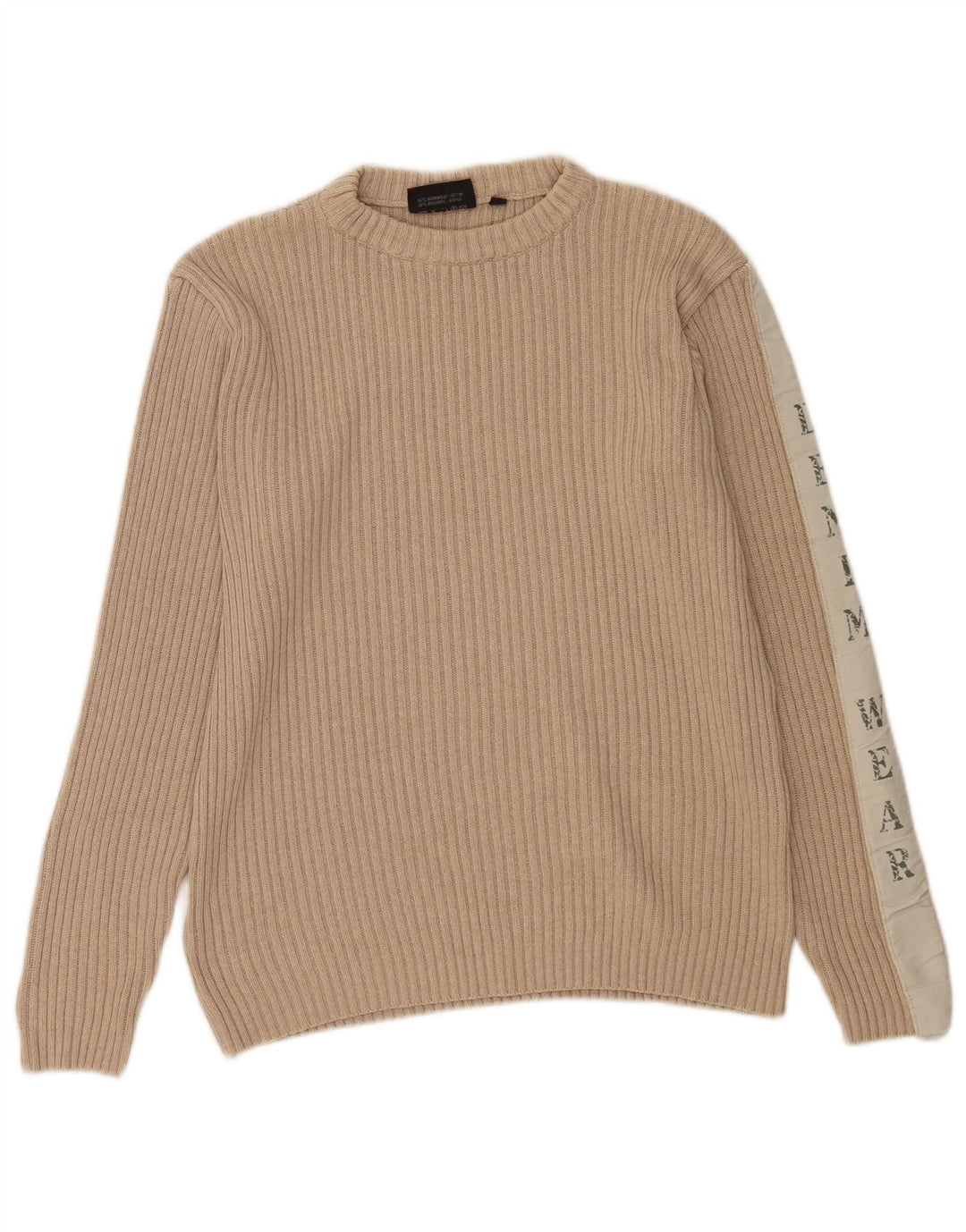 Southern Herren-Pullover mit grafischem Rundhalsausschnitt, Mittelbeige, Farbblock