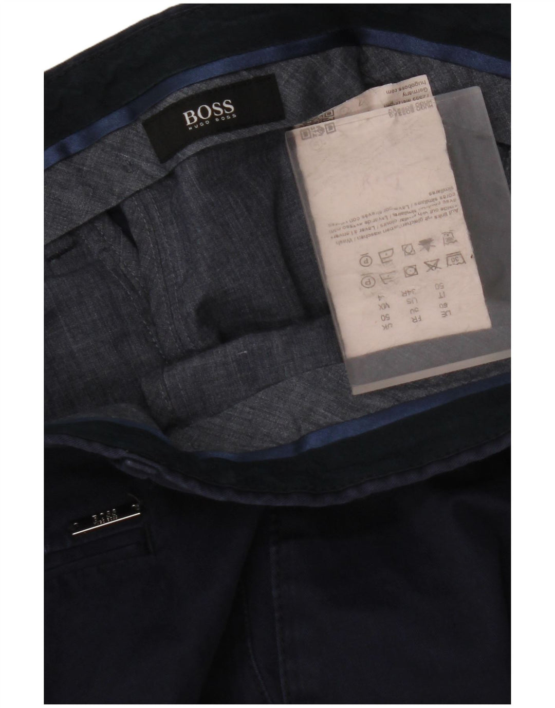 HUGO BOSS Slim Chino-Hose für Herren, EU 50, Größe L, W34, L32, Marineblau, Baumwolle