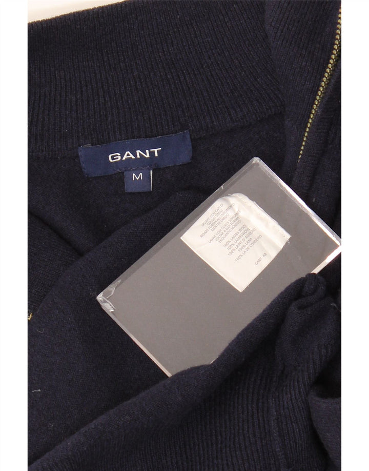 GANT Herren-Pullover mit Reißverschluss am Hals, mittlere marineblaue Lammwolle