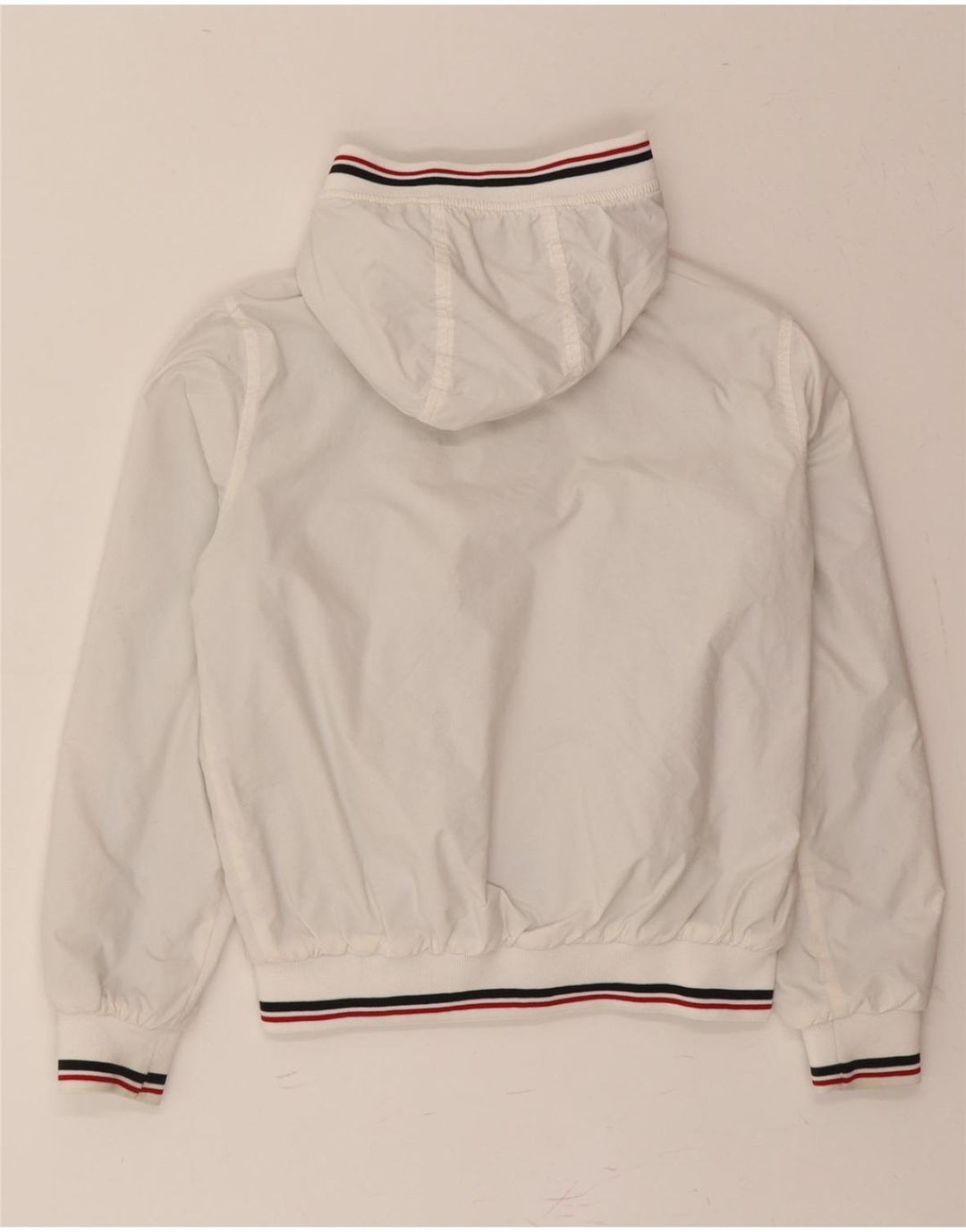 NORTH SAILS Boys Hooded Bomber Jacket 9-10 Years White Polyamide Vintage North Sails and Second-Hand North Sails from Messina Hembry 