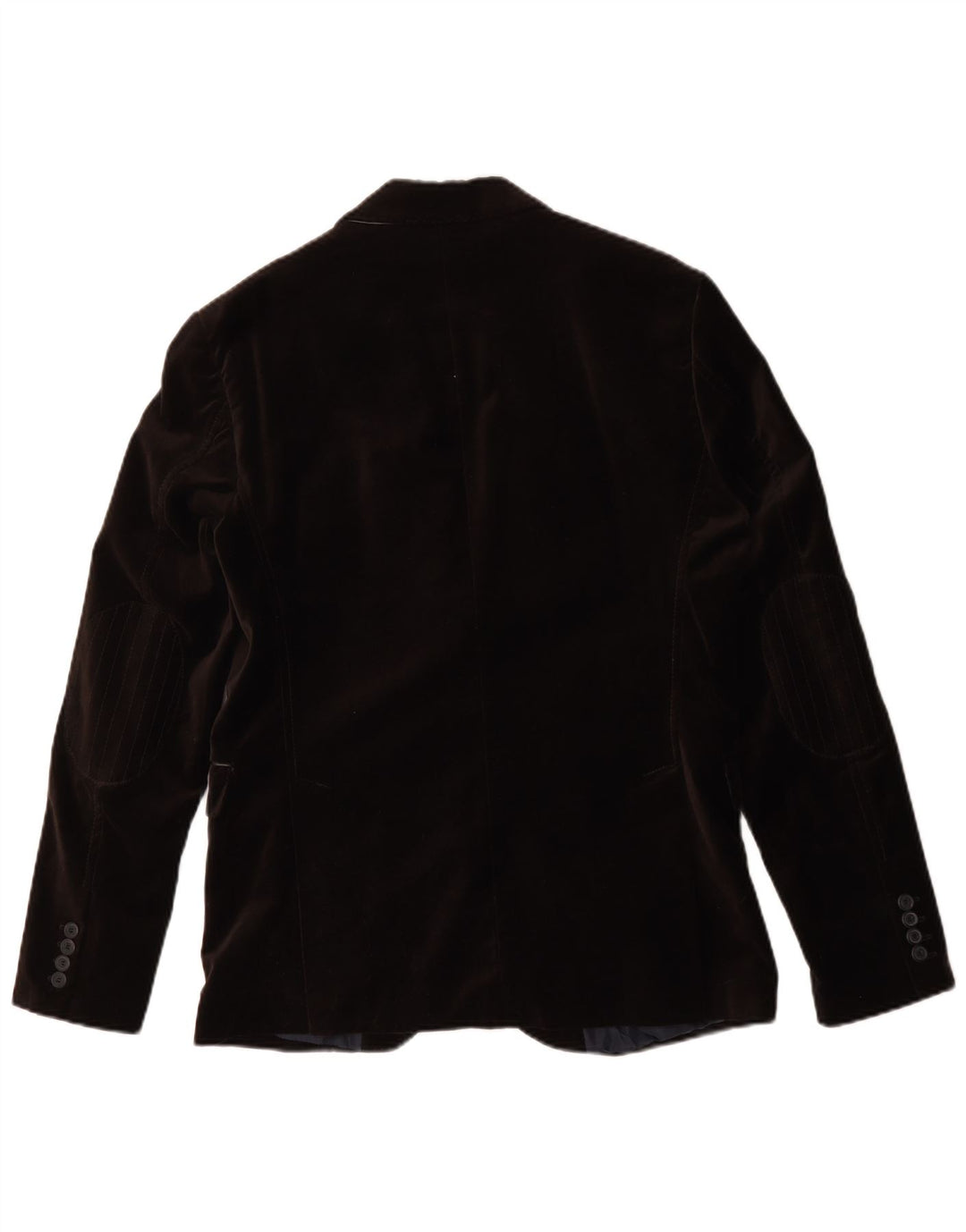 Zara Herren-Blazerjacke aus Velours mit 2 Knöpfen, EU 50, mittelbraunes Polyester