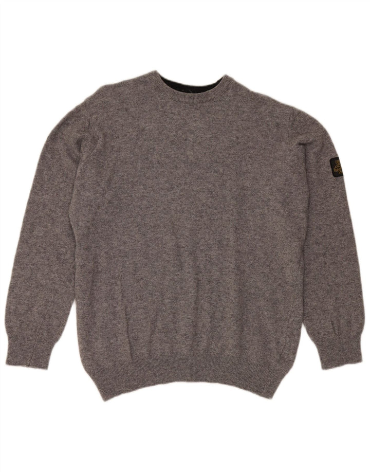 REFRIGIWEAR Herren-Pullover mit Rundhalsausschnitt, mittelgrau