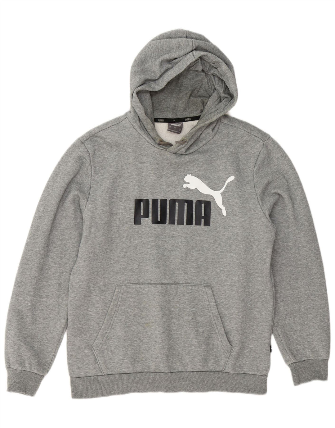 Puma Herren-Kapuzenpullover mit Grafik, mittelgrau gesprenkelte Baumwolle