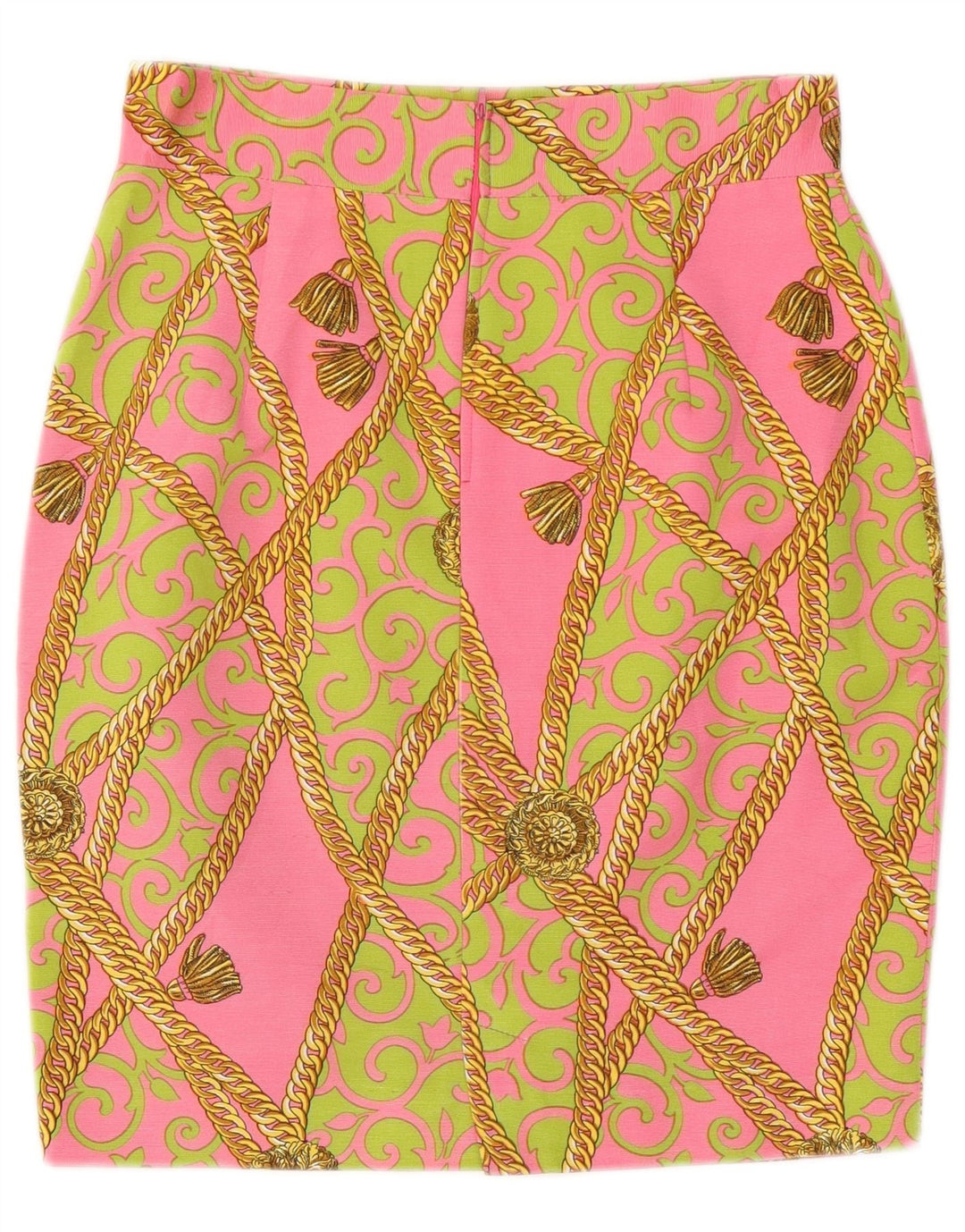 Vintage Damen Grafik 2-teiliges Rock-Set IT 44 Medium W28 Rosa Paisley