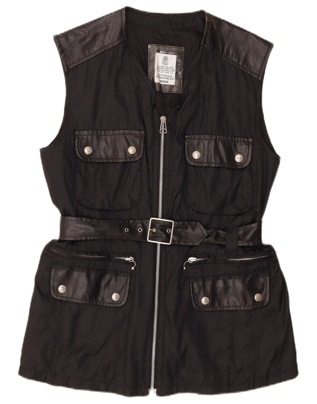 Cotton's Industries Womens Utility Gilet UK 14 Mittelschwarzes Polyamid