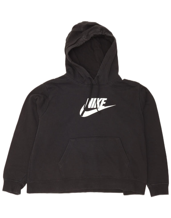 Nike Womens Graphic Oversized Hoodie Pullover UK 18 XL Marineblau Baumwolle