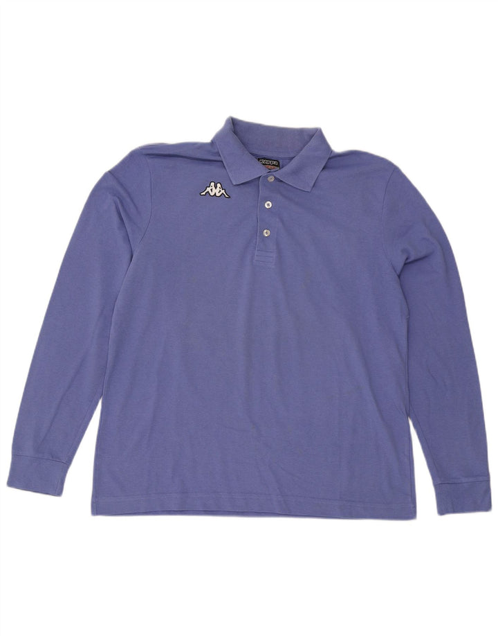 Kappa Herren Langarm-Poloshirt, groß, Blau