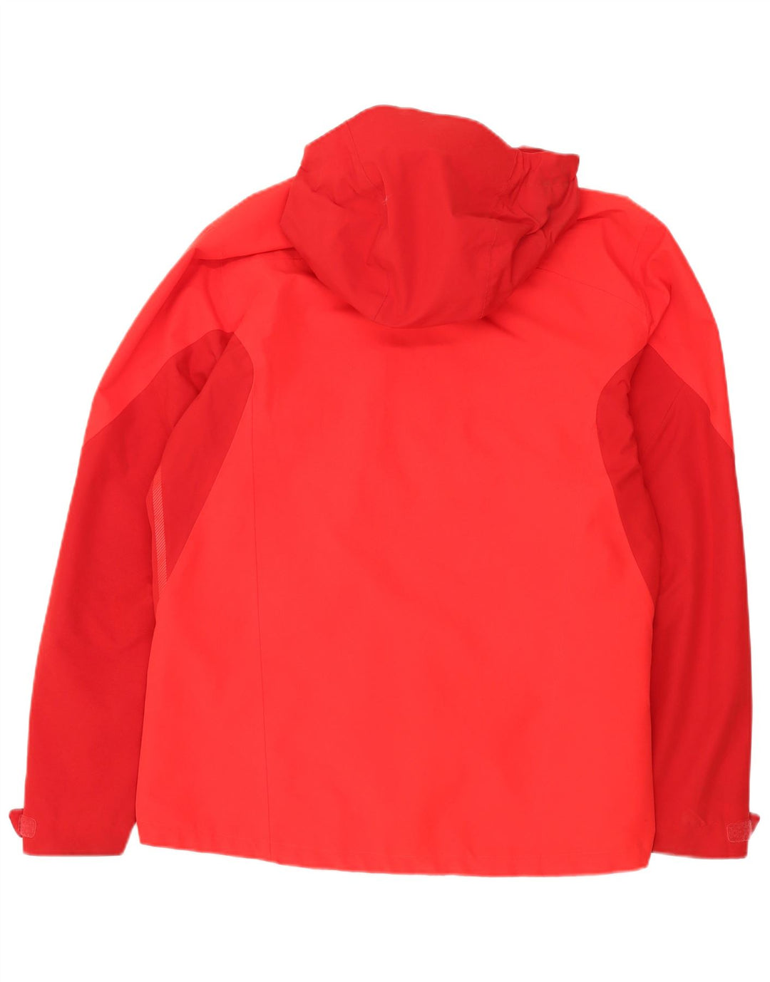 Adidas Herren-Regenjacke mit Kapuze, UK 42/44, großes rotes Colourblock-Polyester