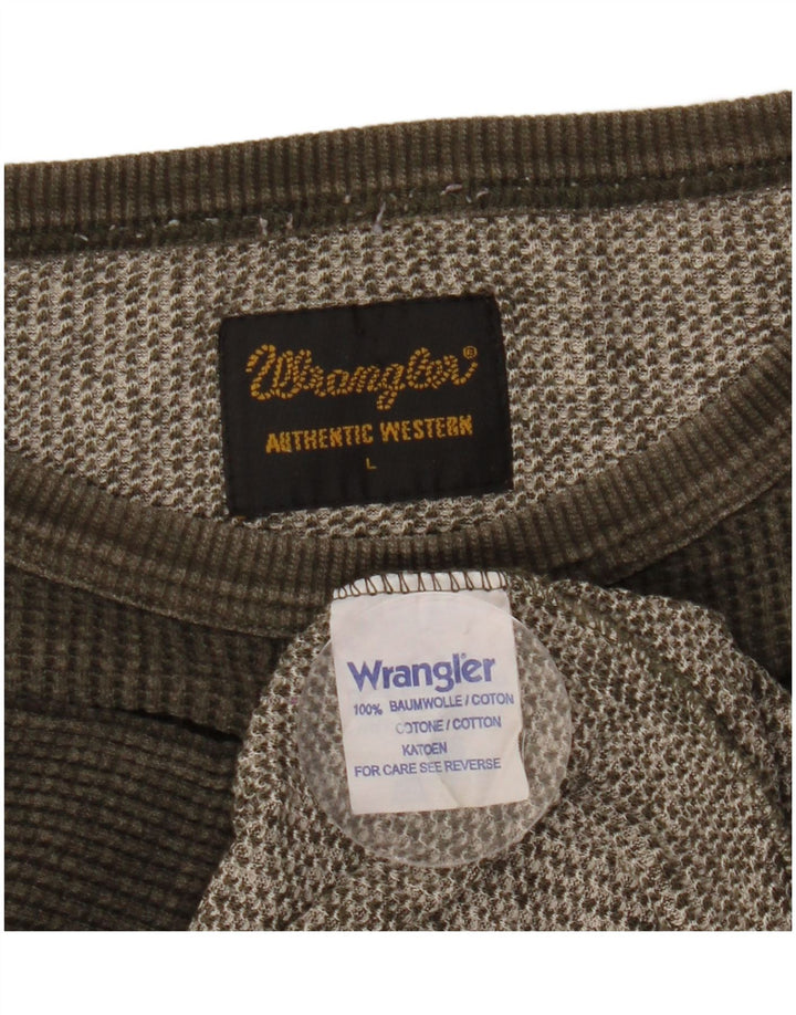 Wrangler Herren T-Shirt Top Large Khaki Baumwolle