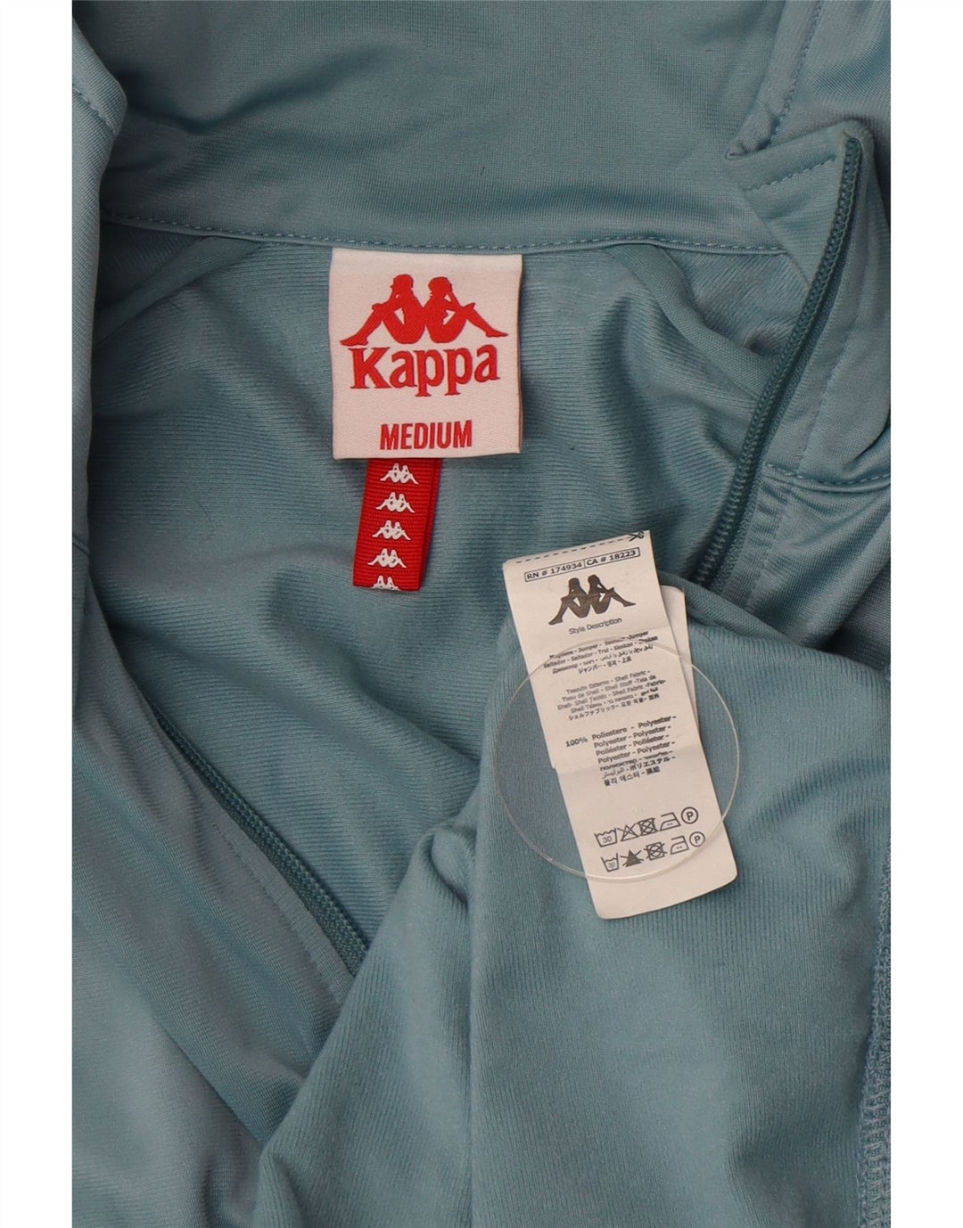 Kappa Herren-Trainingsanzugoberteil mit Grafik, Mittelblaues Farbblock-Polyester