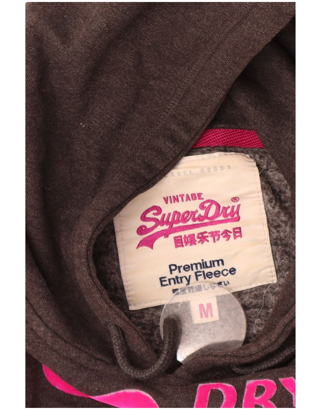 Superdry Graphic Hoodie-Pullover für Damen, UK 14, mittelgraue Baumwolle