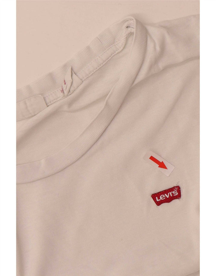 Levi's Damen T-Shirt Top UK 14 Mittelweiße Baumwolle