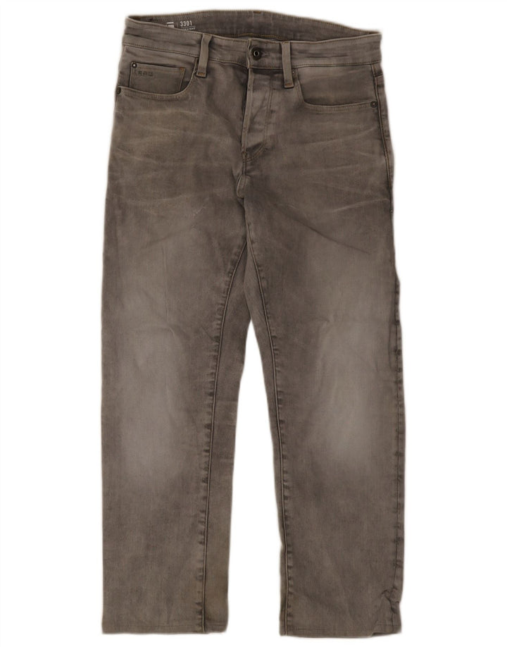 G-Star Herren Straight Jeans W28 L26 Graue Baumwolle