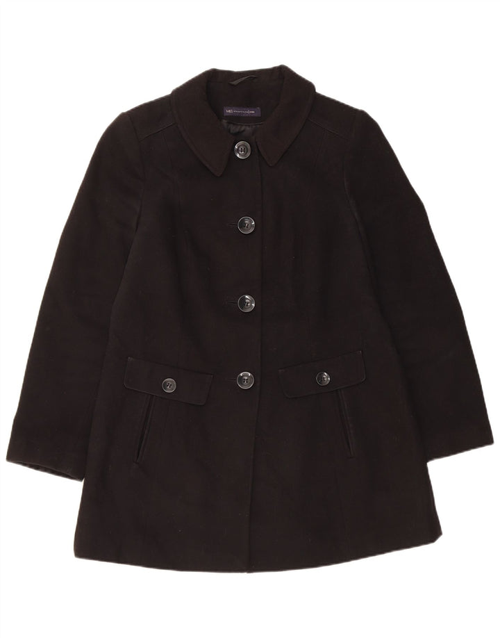 Marks & Spencer Damen-Mantel in normaler Passform, UK 10, Größe S, Schwarz, Polyester