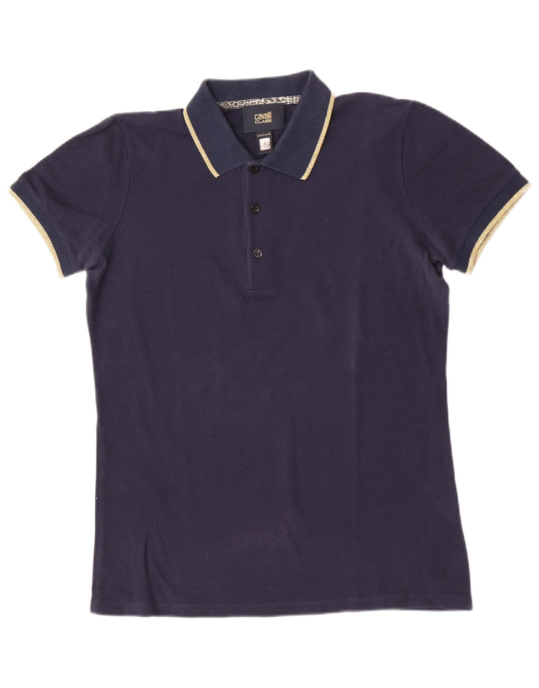Roberto Cavalli Herren-Poloshirt, klein, marineblau, Baumwolle