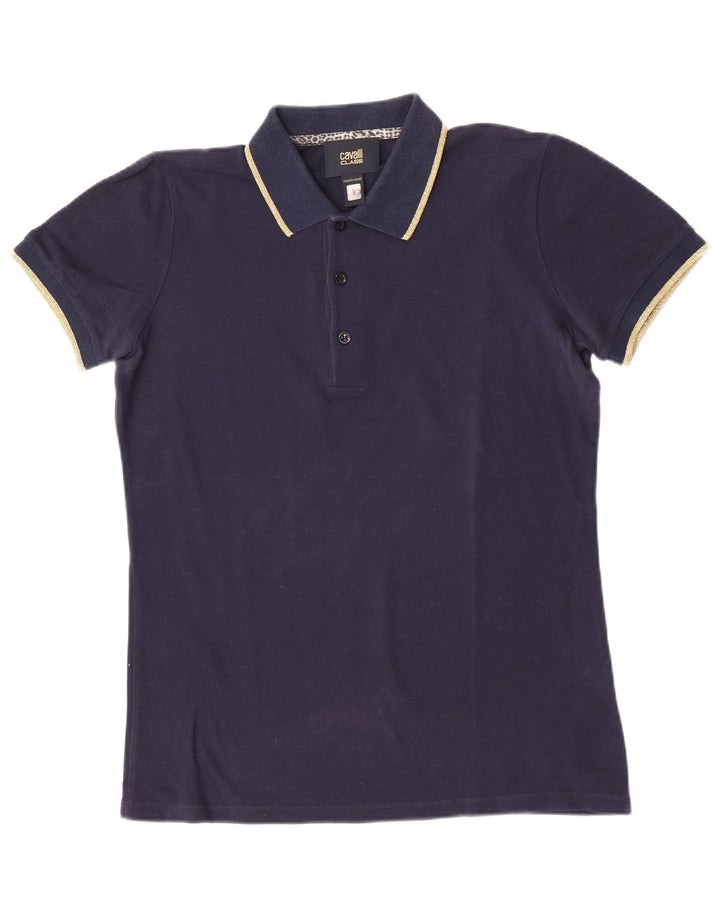 Roberto Cavalli Herren-Poloshirt, klein, marineblau, Baumwolle