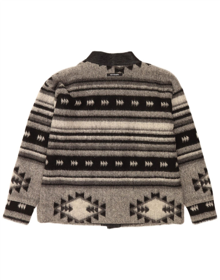 Roy Rogers Damen-Strickjacke in Übergröße, IT 42, mittelgrau, geometrisch