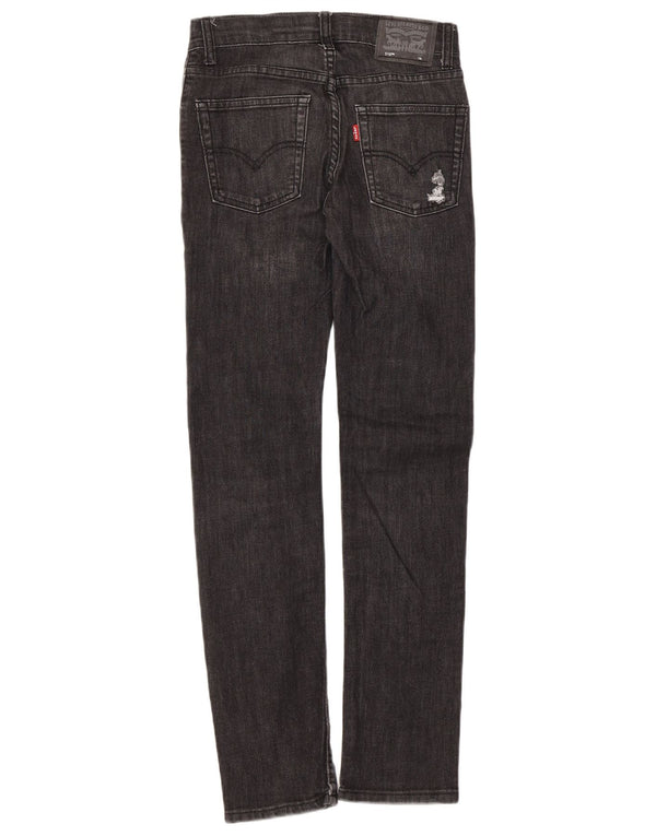 Levi's 510 Distressed Skinny Jeans für Jungen, 11–12 Jahre, W28 L29, schwarze Baumwolle