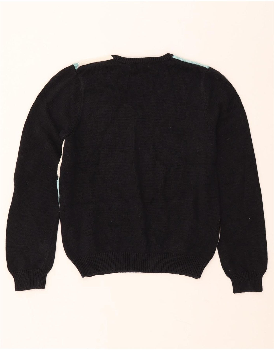 IZOD Damen Golf-Pullover mit V-Ausschnitt, UK 12, Mittelschwarz, Argyle/Diamant