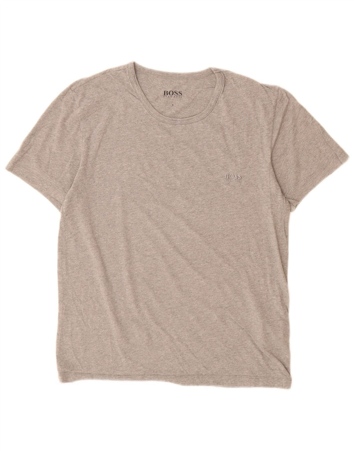 Hugo Boss Herren T-Shirt Top Small Grau Baumwolle