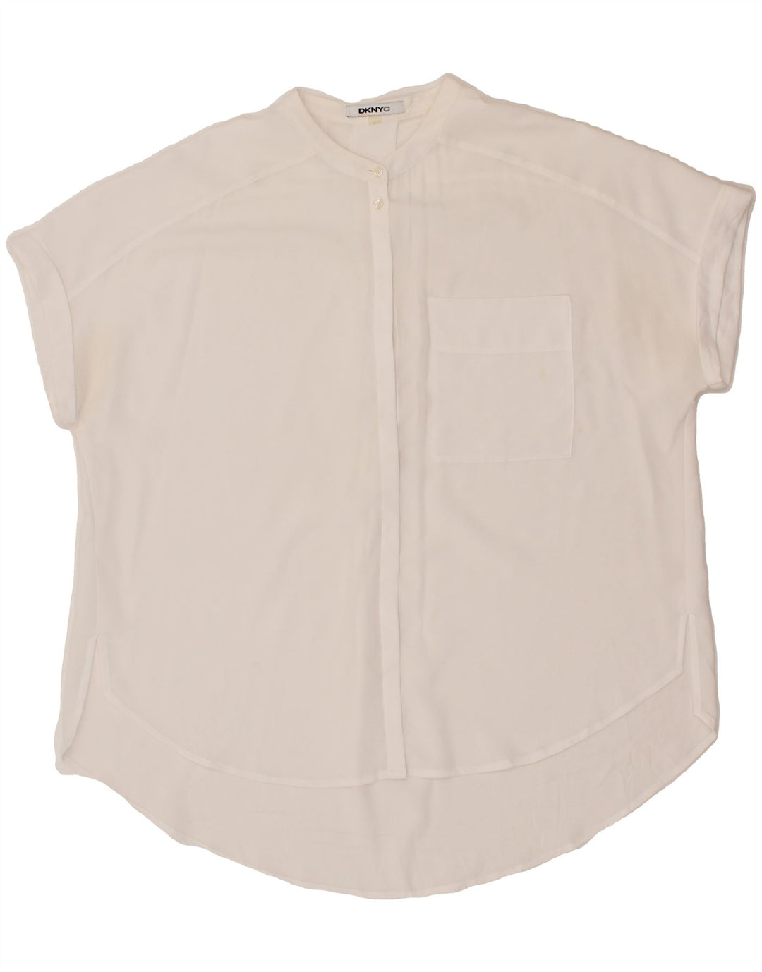 DKNY Womens See Through Short Sleeve Pullover Shirt UK 18 XL White Vintage Dkny and Second-Hand Dkny from Messina Hembry 