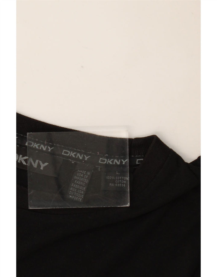 DKNY Herren T-Shirt Top Large Schwarz Baumwolle