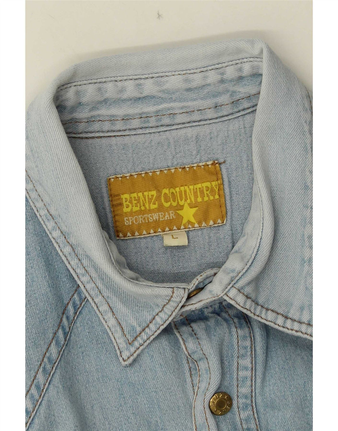Vintage Herren Jeanshemd Groß Blau