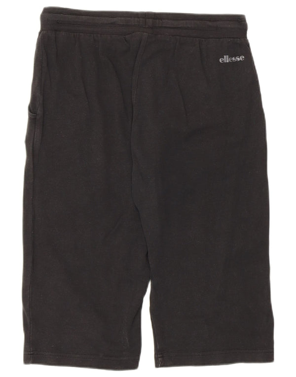 Ellesse Damen Bermuda Sport Shorts UK 10 Small Schwarz Baumwolle