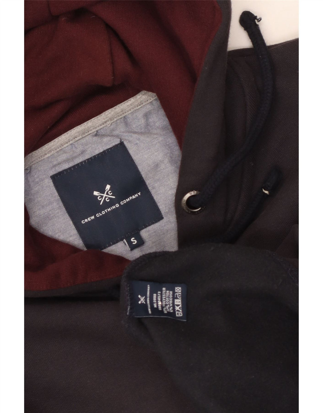 Crew Clothing Herren-Kapuzenpullover mit Reißverschluss, Größe S, Marineblau, Polyester