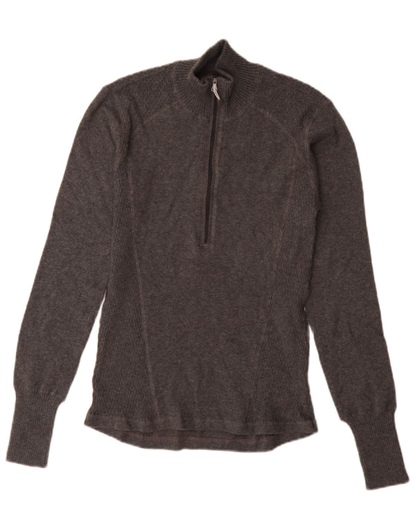 Eddie Bauer Herren-Pullover mit Reißverschluss am Hals, kleine graue Baumwolle