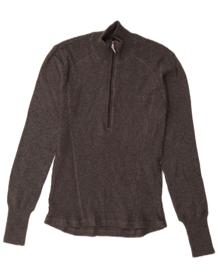 Eddie Bauer Herren-Pullover mit Reißverschluss am Hals, kleine graue Baumwolle