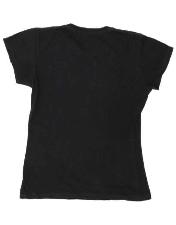 Hard Rock Cafe Damen Berlin Graphic T-Shirt Top UK 10 Small Marineblau
