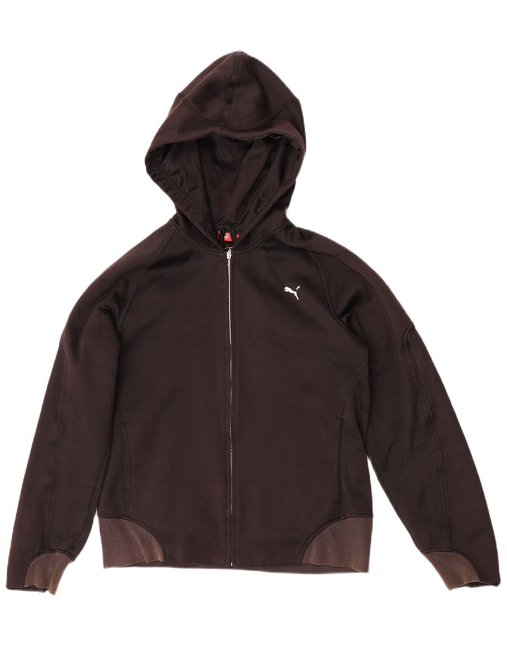 Puma Damen-Kapuzenpullover mit Reißverschluss, UK 16, Größe L, Schwarz, Colourblock-Polyester