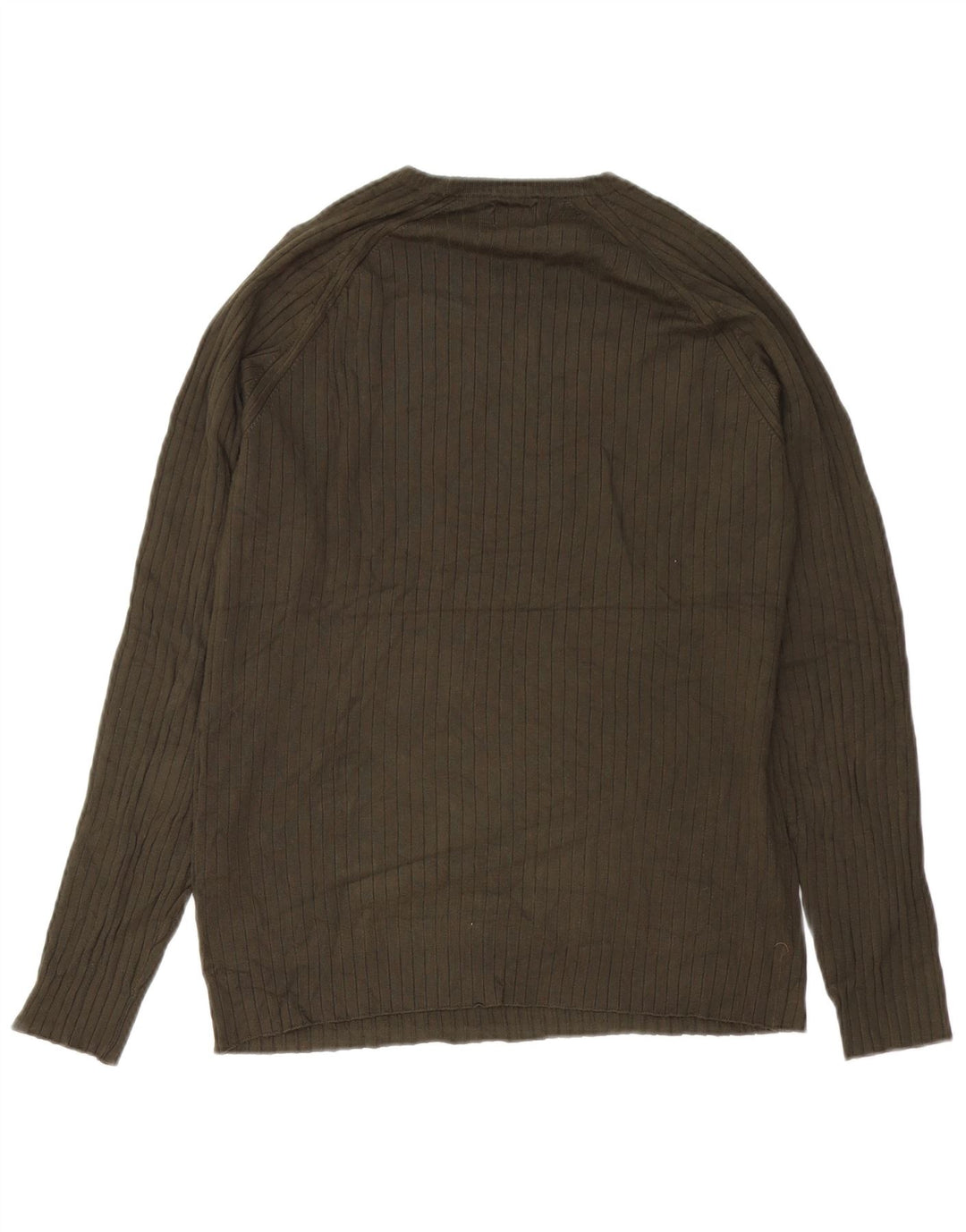 Zara Herren-Pullover mit Rundhalsausschnitt, mittelgrüne Viskose